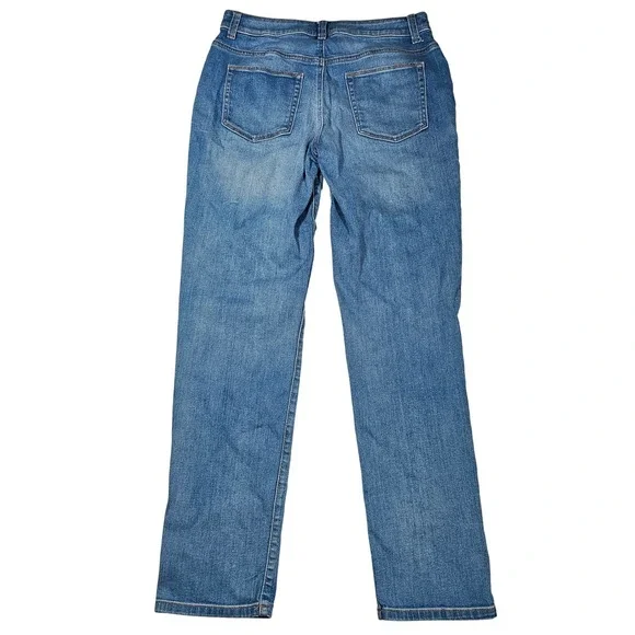 Chicos The Platinum Boyfriend Jeans Tapered Leg Medium Wash Blue Women's 00/XS/2 - Picture 4 of 12